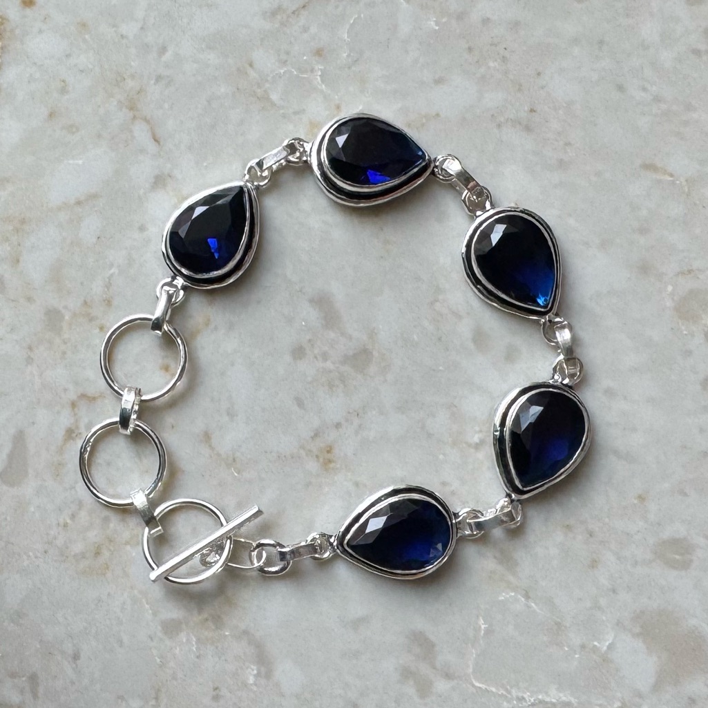 Nwot Sundance Ocean Rain Bracelet, Tanzanite, Sterling Silver